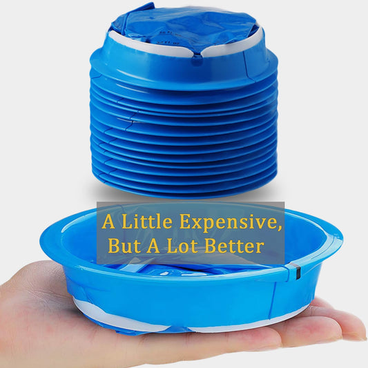 Valchoose emesis bags pack of 14 displaying the rigid plastic ring for secure one handed grip.