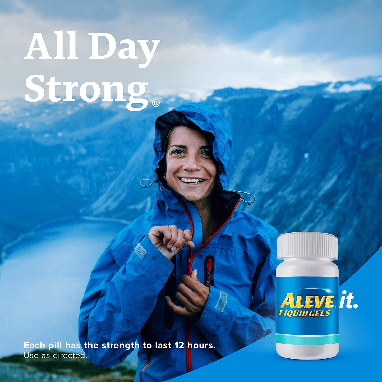 Aleve fever reducer and pain relief medicine capsules package display for Indian shoppers