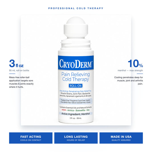 CryoDerm 3 Ounce cooling topical analgesic applicator closeup