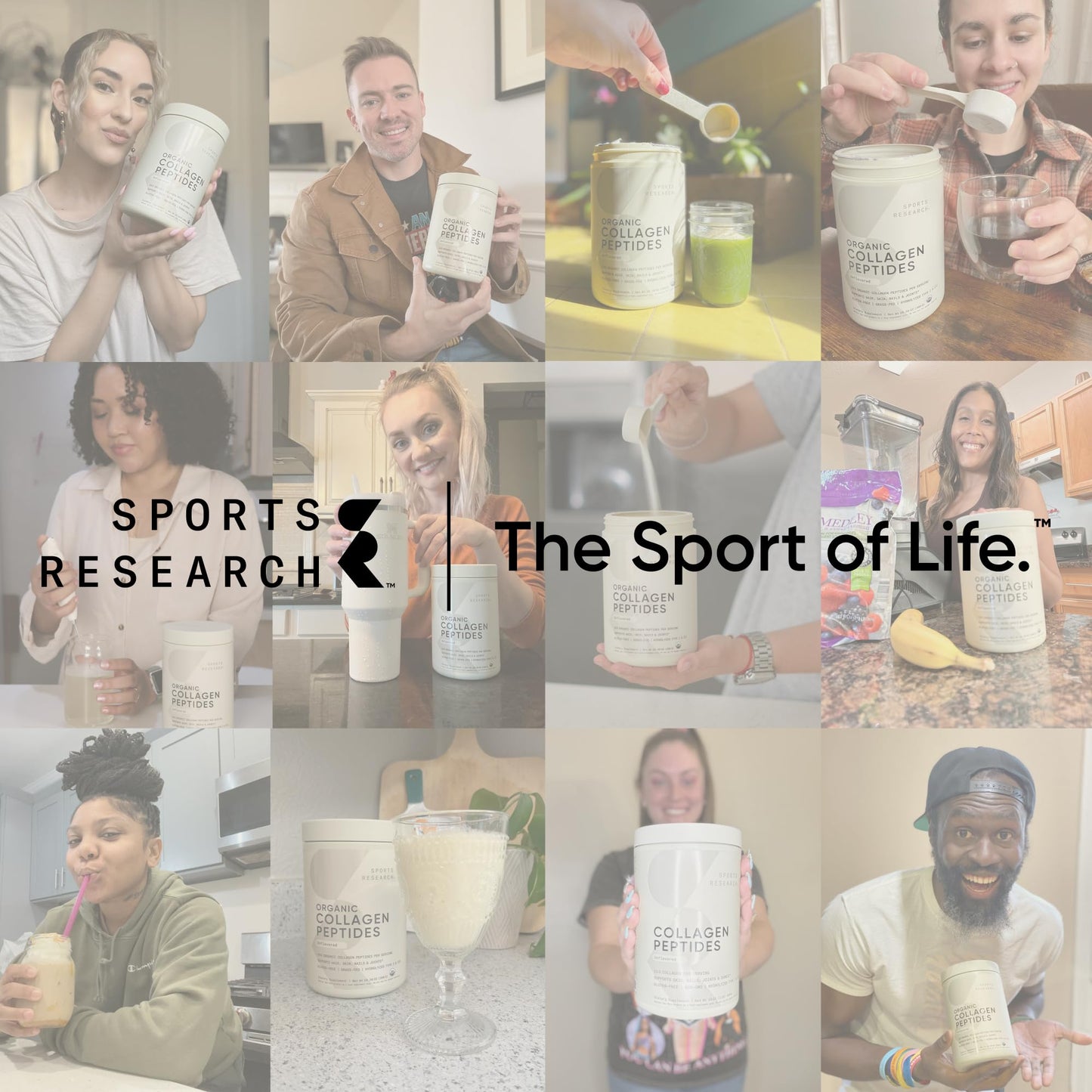 Sports Research dietary supplement 41 servings collagen peptides powder jar