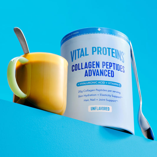 Vital Proteins Collagen Peptides supplement facts and clean ingredients list on back packaging