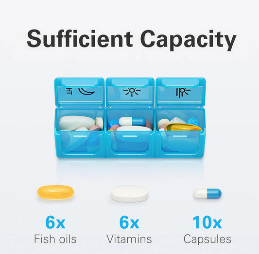 BUG HULL large medication planner showing a single removable color coded daily case
