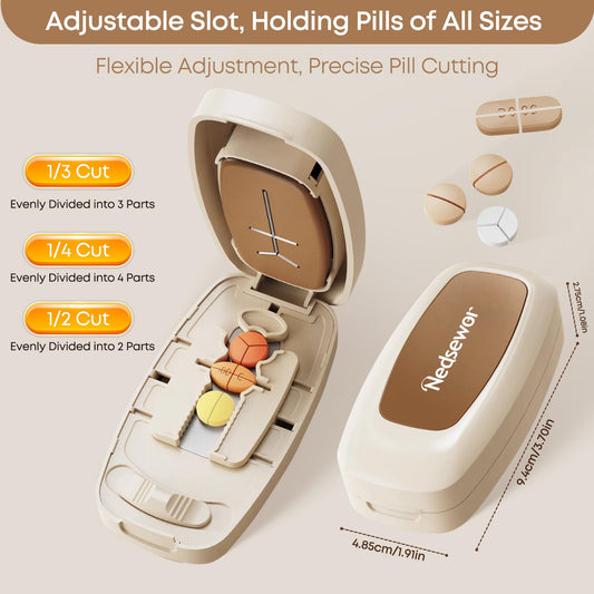 Hidden stainless steel blade mechanism on portable tablet cutter