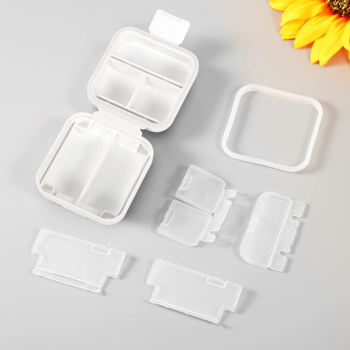 White fish oil and supplement holder with secure snap lock closures