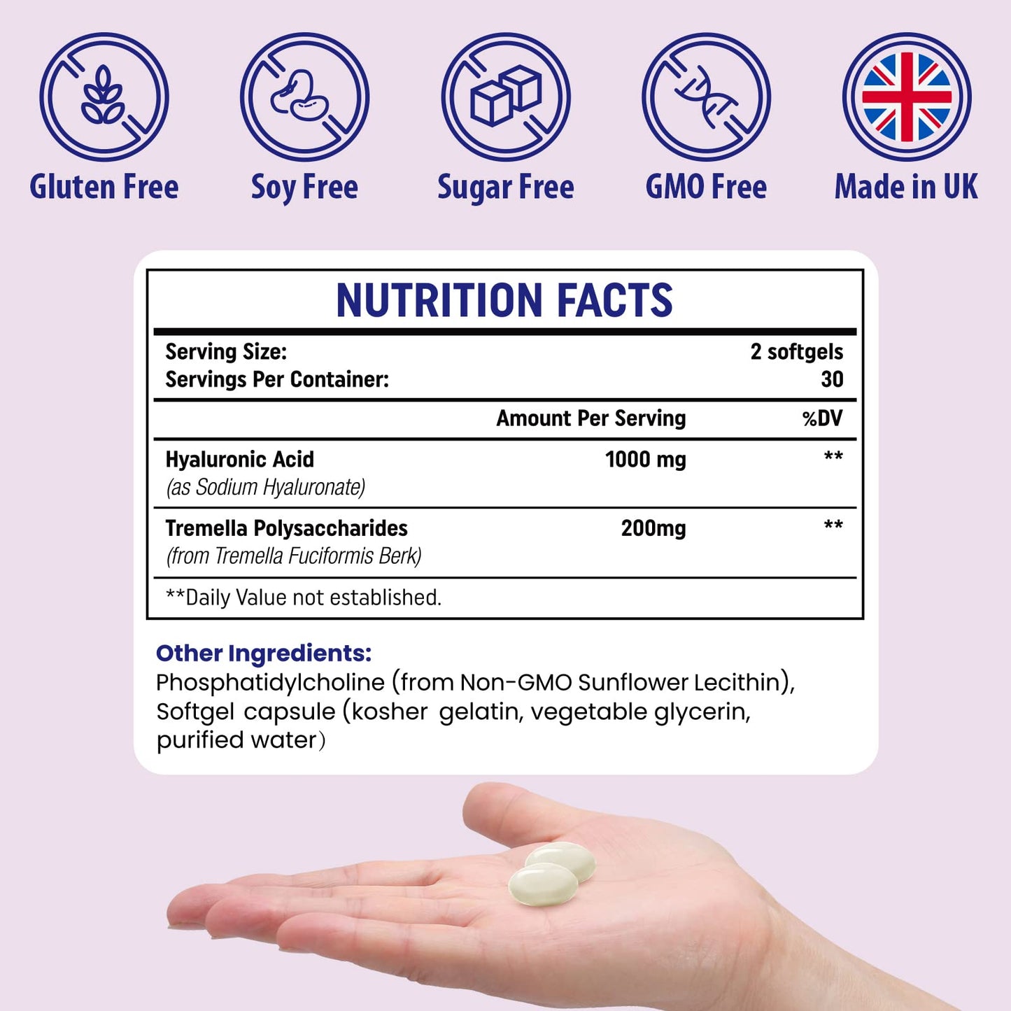 Genogna Liposomal Natural Hyaluronic Acid skincare and joint support softgels