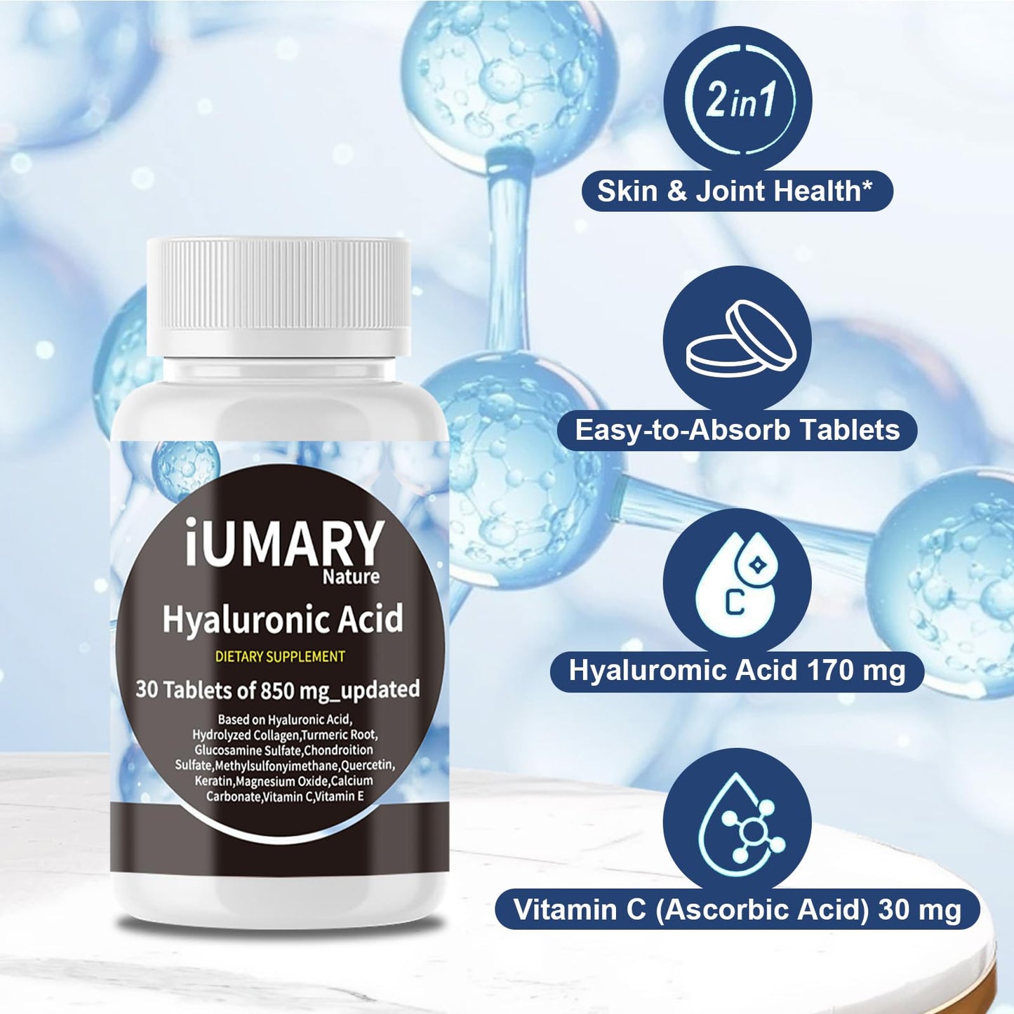 Keszciy Hyaluronic Acid Joint Support daily wellness tablet