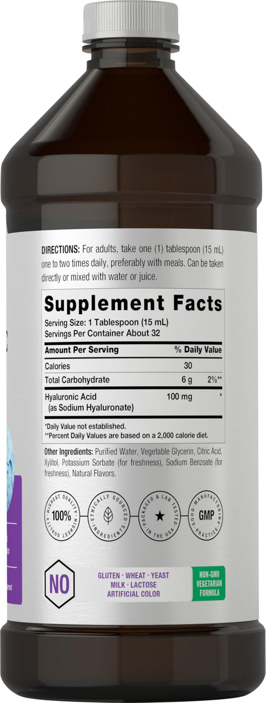 Horbaach Liquid Hyaluronic Acid mixed berry flavor bottle