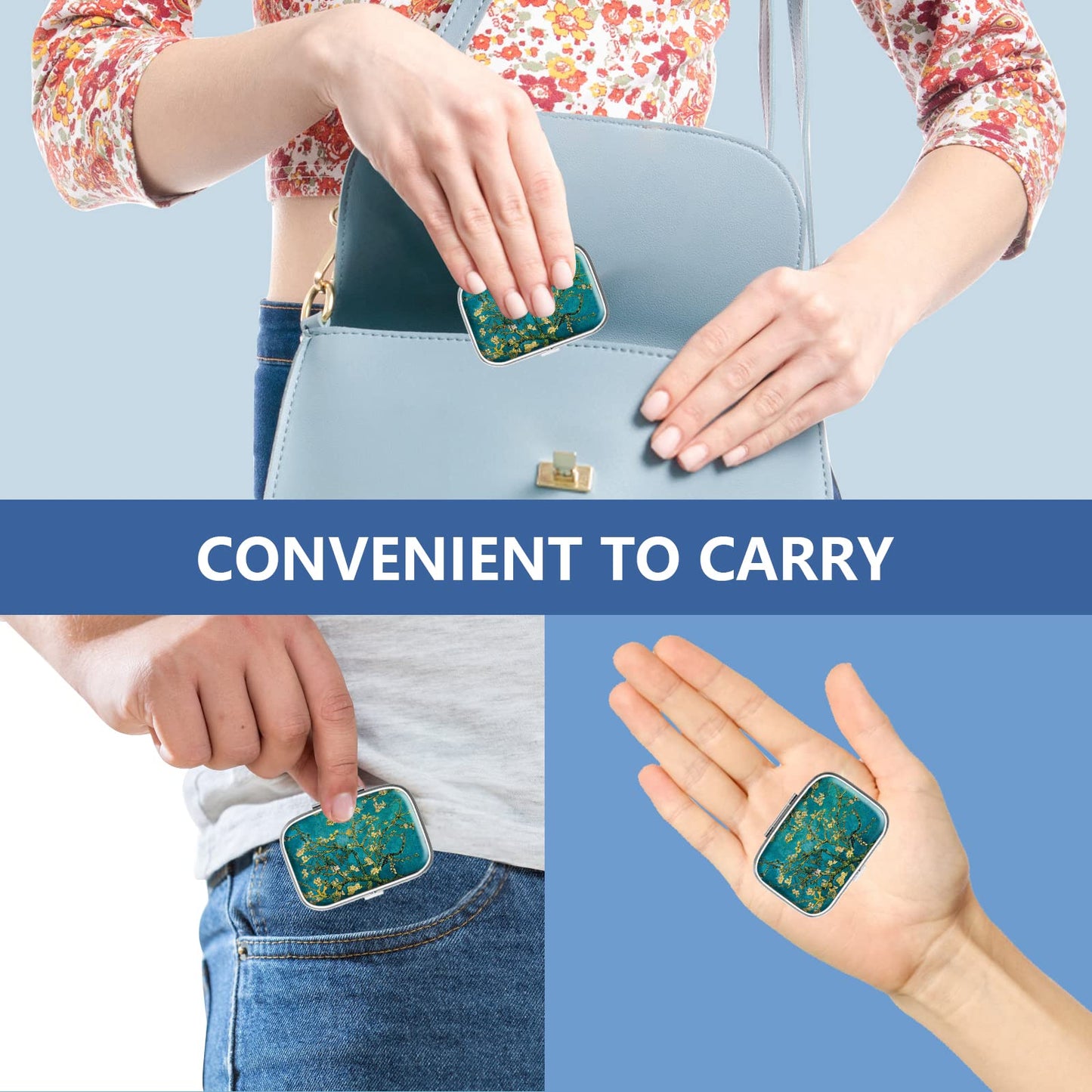 Hion imported decorative health accessory for pocket or purse storage layout