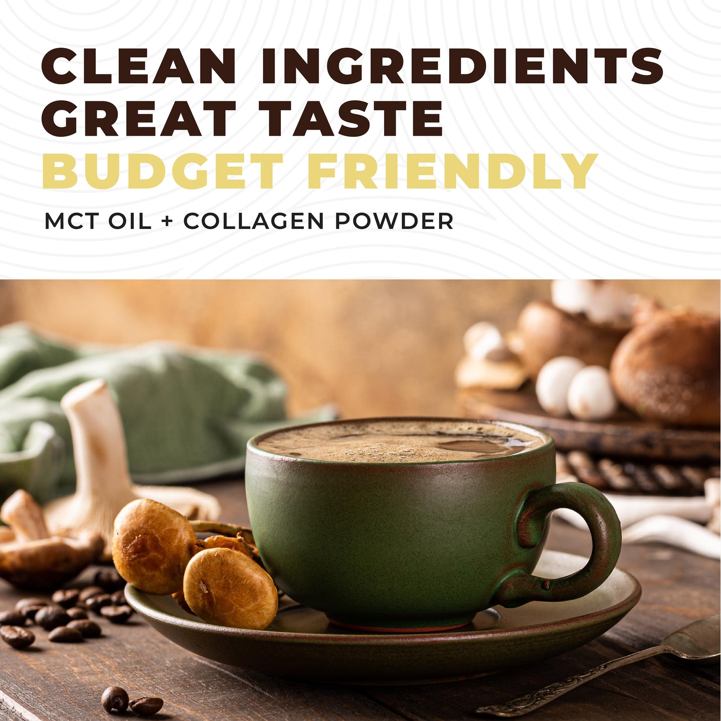 Premium keto coffee creamer with collagen peptides and MCT