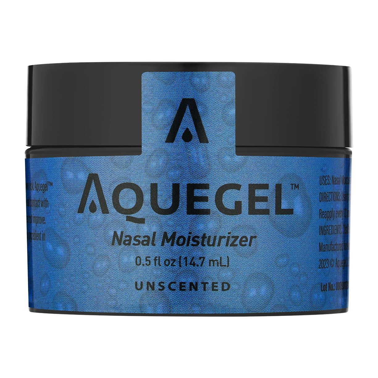 Back label of Aquegel imported nasal moisturizer