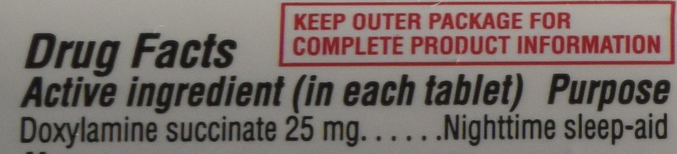 USA-imported Kirkland Signature sleep aid bottle showing 96 count tablet details