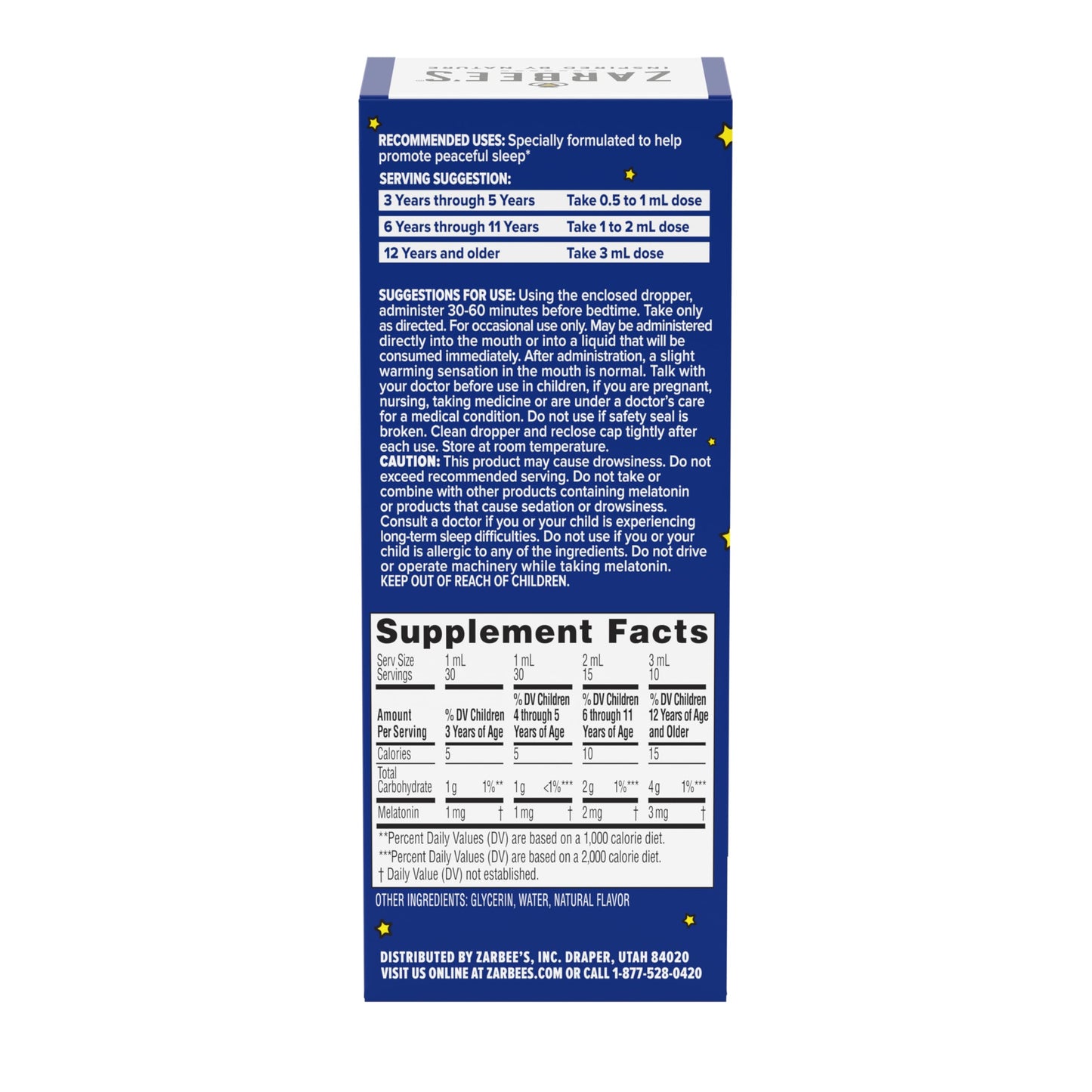 Zarbee's mixed berry flavored melatonin sleep support liquid for toddlers