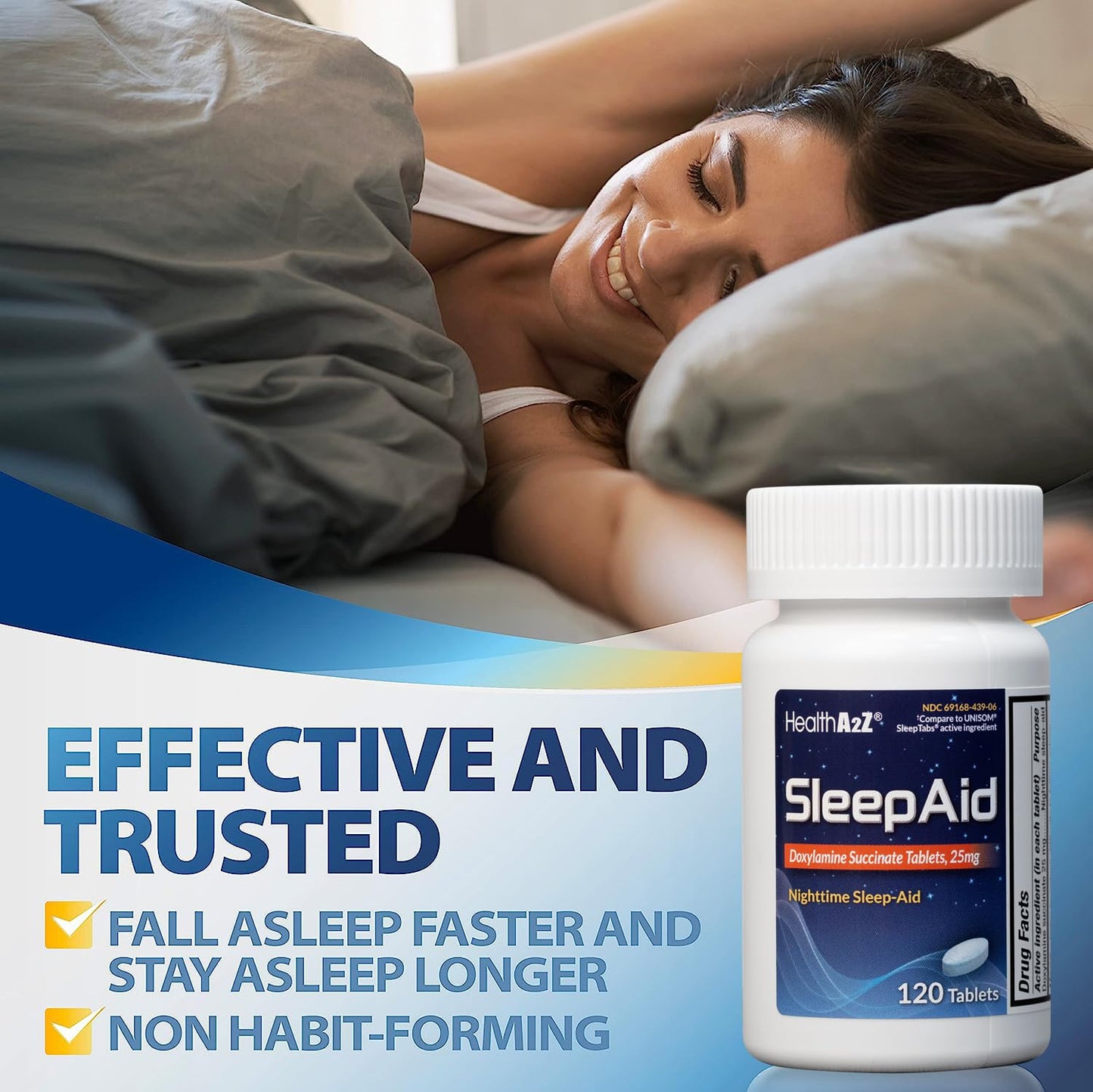 HealthA2Z non habit forming sleep support product display on clean background