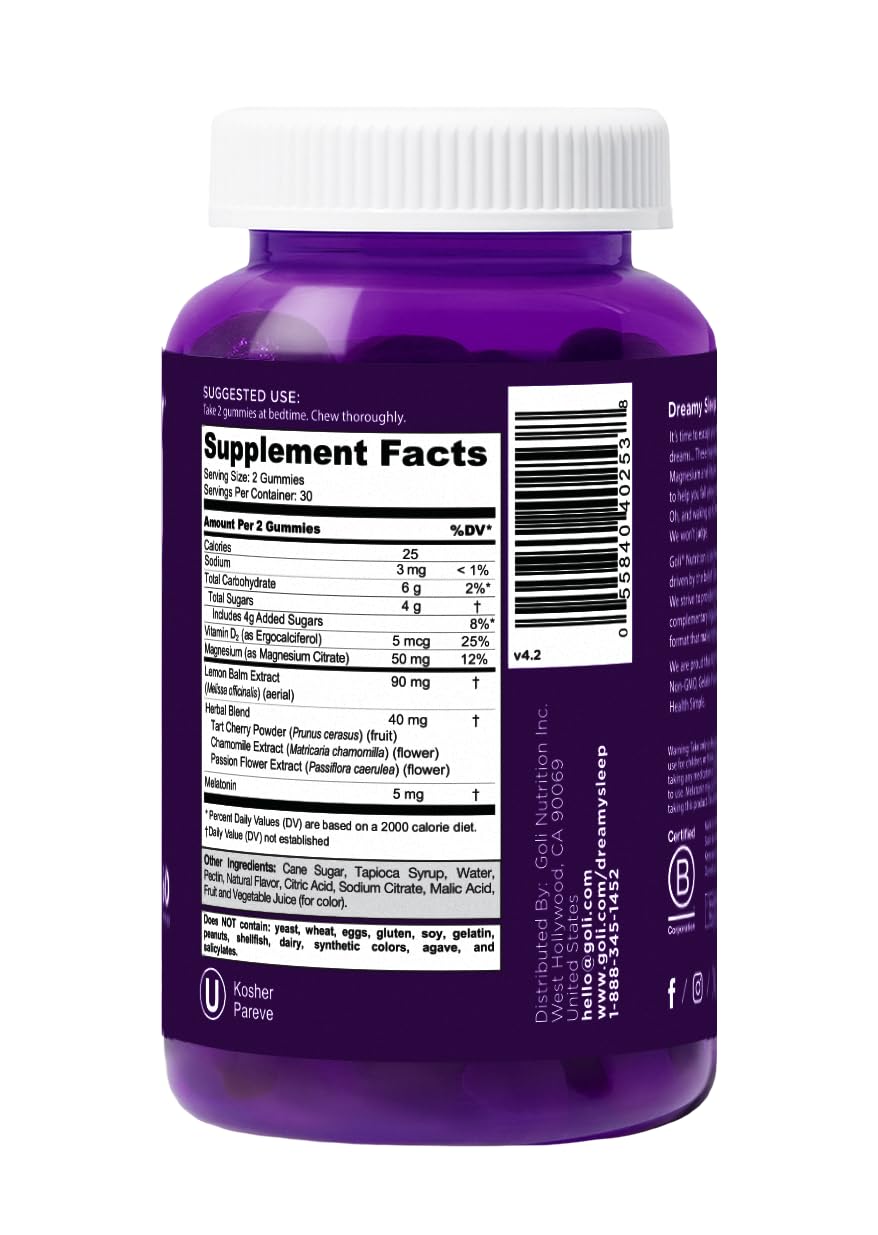 Authentic USA imported Goli Sleep Gummies bottle showing tamper evident seal and expiry date