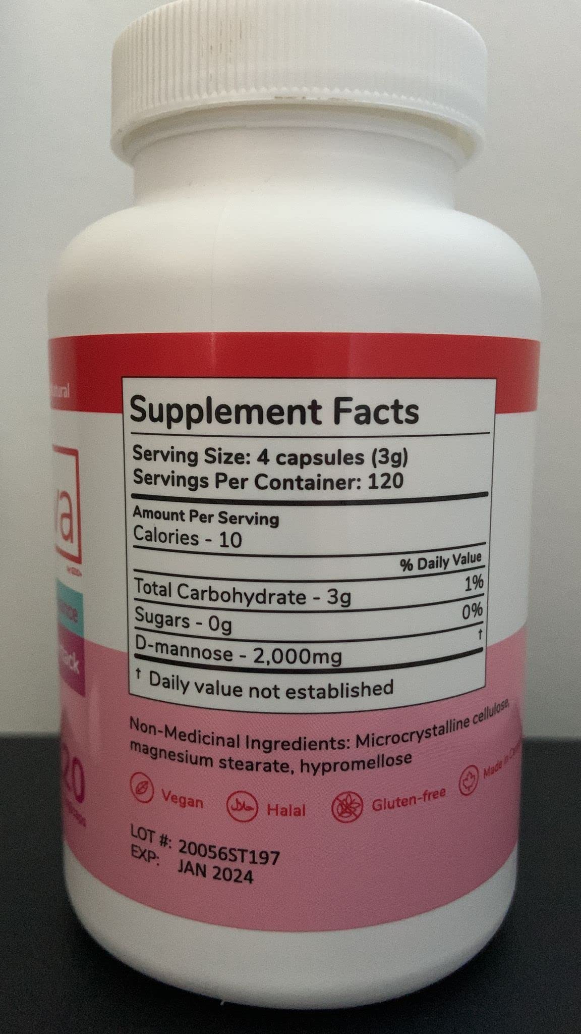 Premium imported Utiva D-Mannose bottle packaging for bladder wellness