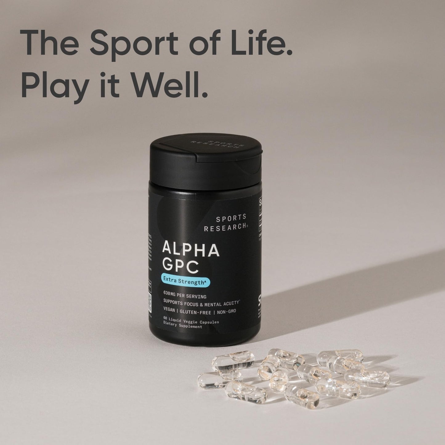 Sports Research Alpha GPC vegan certified bottle