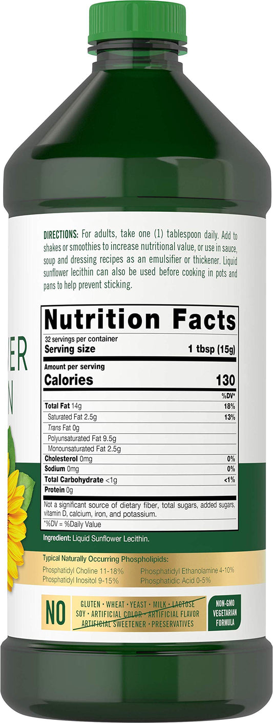 Carlyle liquid lecithin twin pack showcasing two sixteen fluid ounce bottles for dietary support.