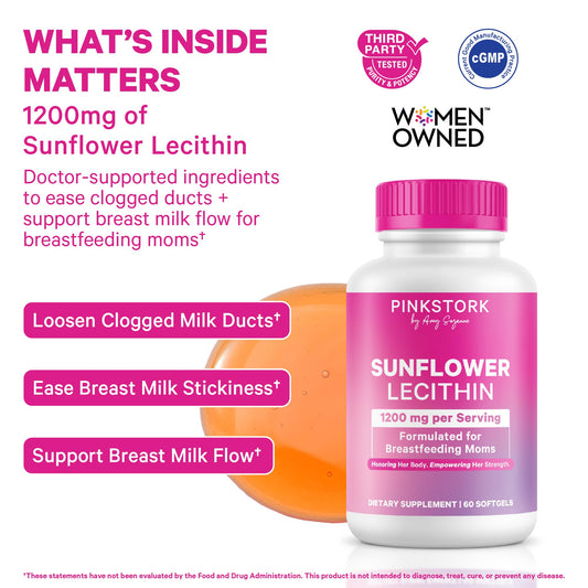 Pink Stork Sunflower Lecithin supplement facts and clean ingredient list