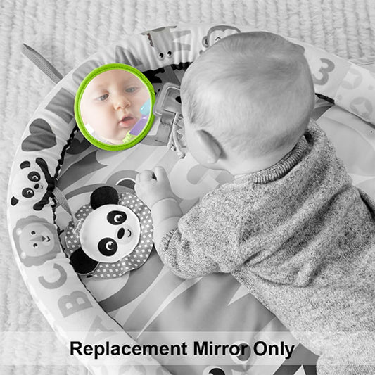 Close up of neon green border on Fisher-Price activity gym mirror
