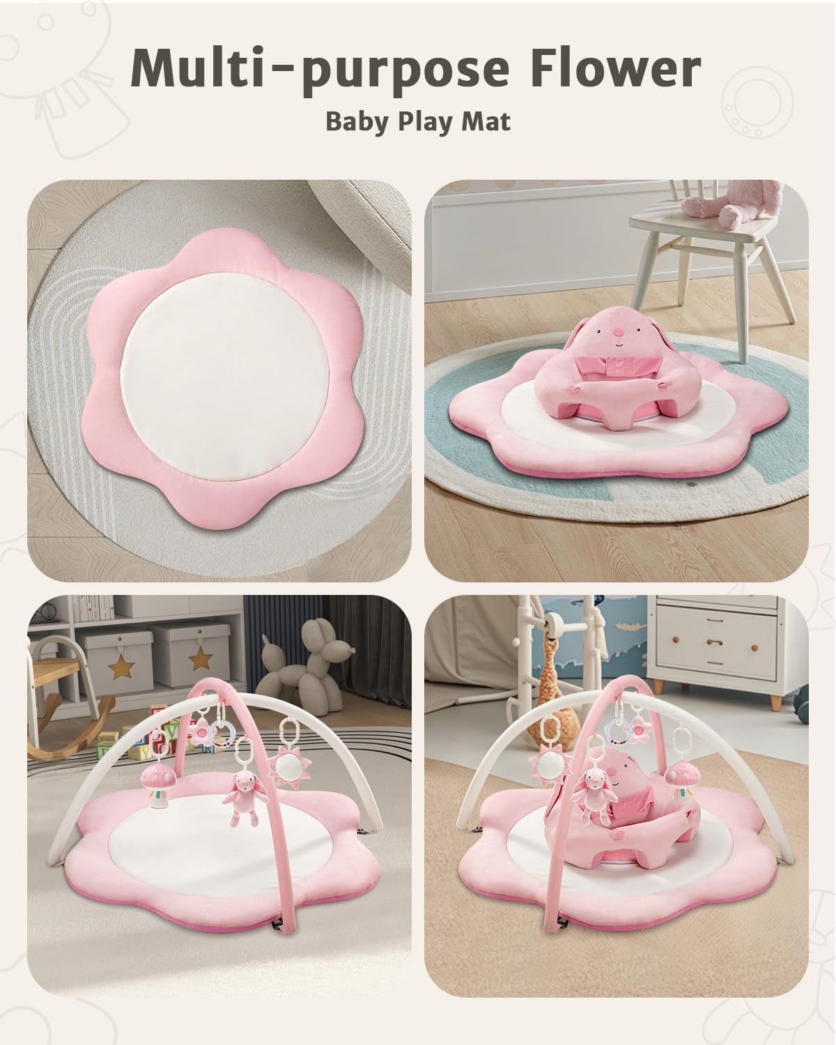 Folded Suihuooo baby play gym for easy storage