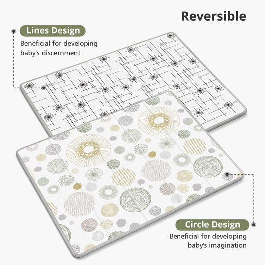 Piglog baby play mat showing reversible circle pattern