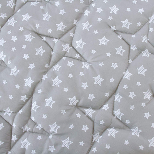 Moonsea six panel play yard mattress padding thickness close up view.