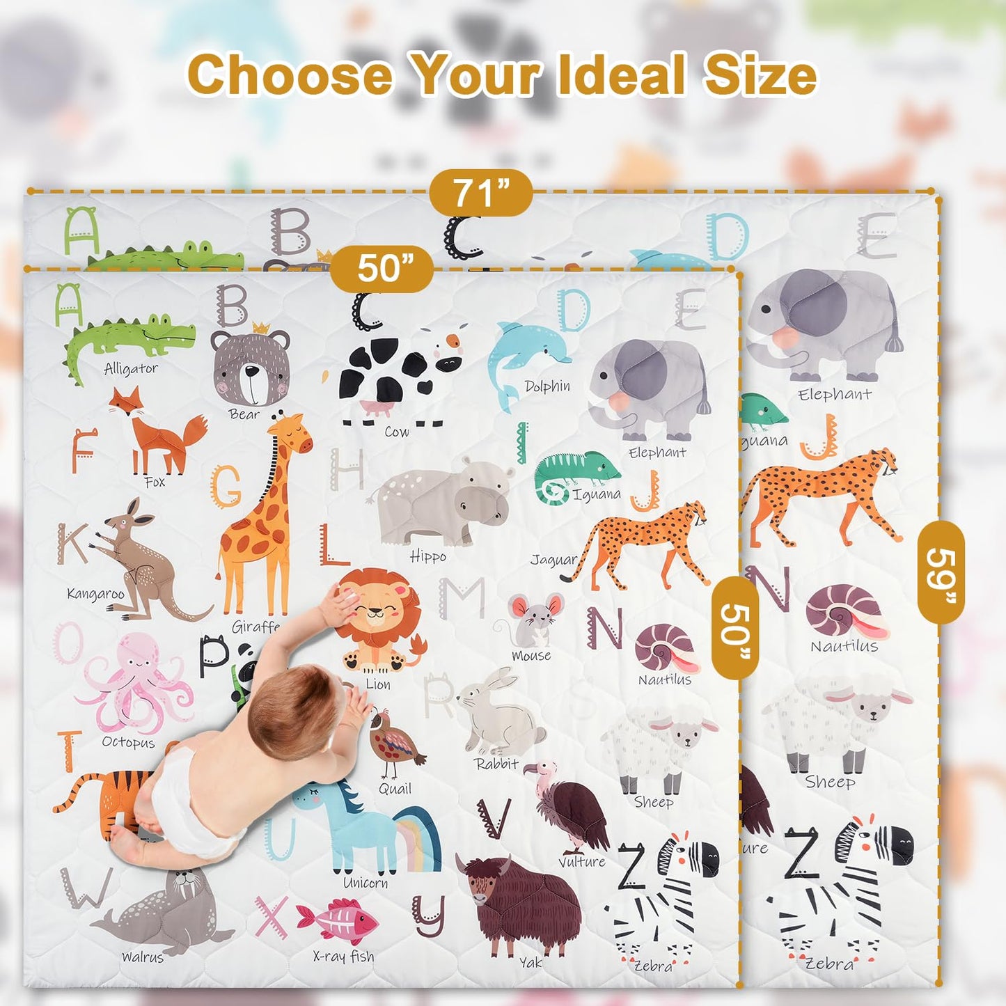 Toddler enjoying tummy time on premium foam play mat
