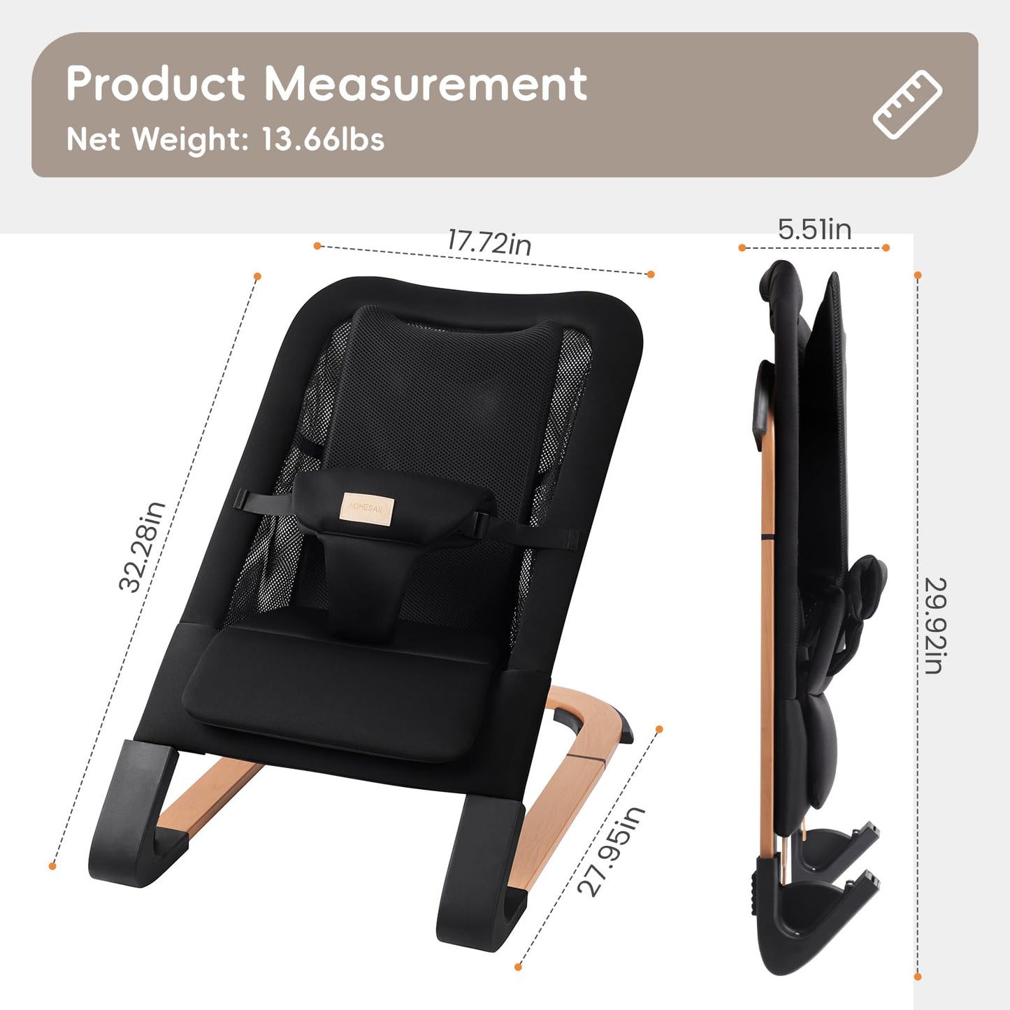 AoheSail baby seat supporting up to 60 lbs