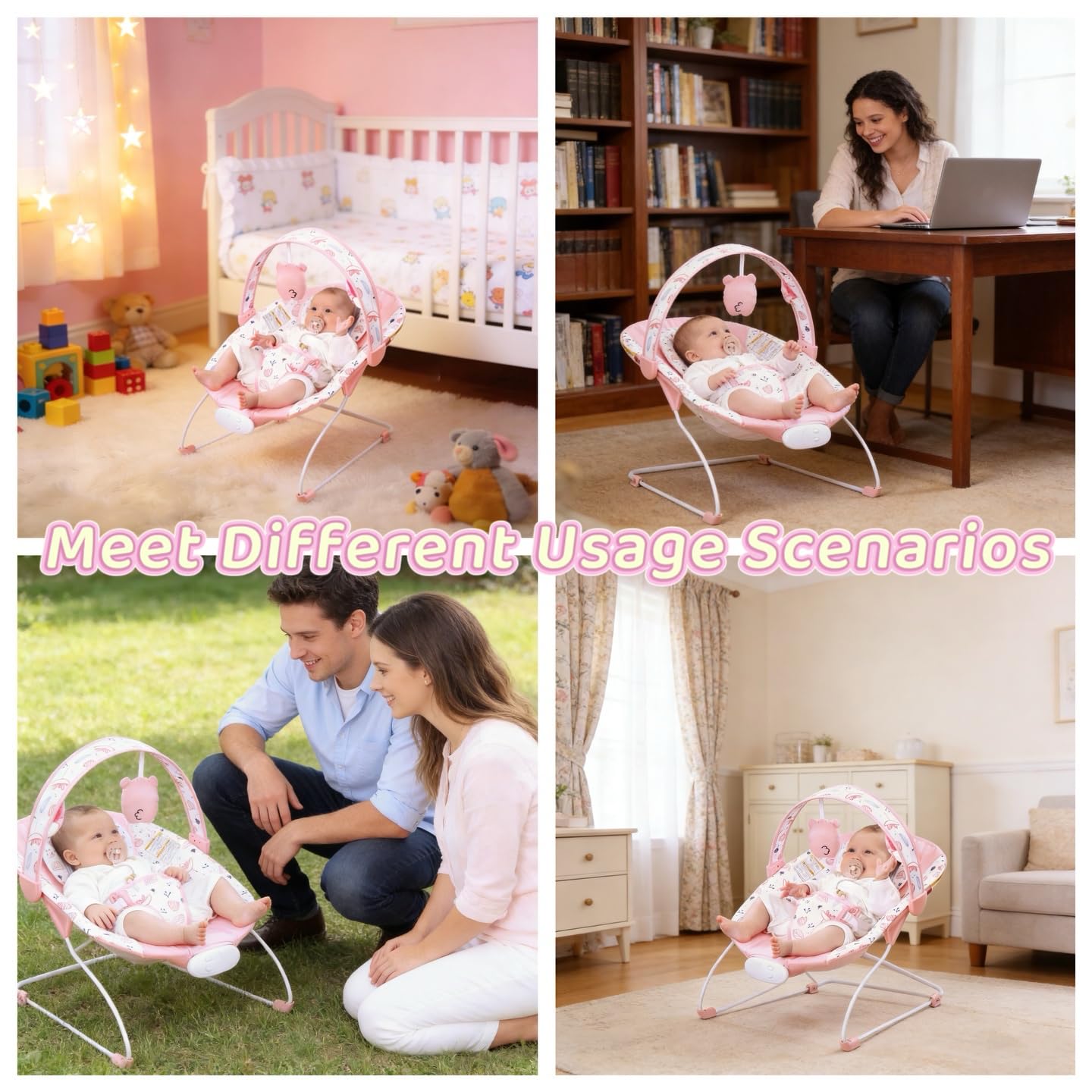 High quality fabric detail of Furmubei baby bouncer cushion