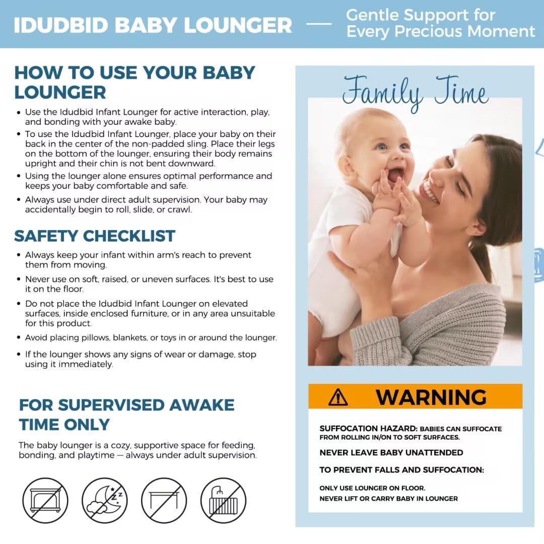 Detailed view of the Idudbid baby nest stitching and quality