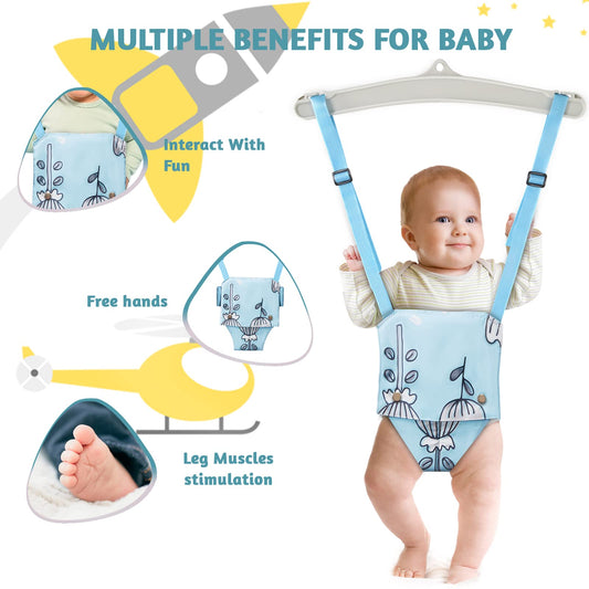 Infant using Marrone baby swing door jumper