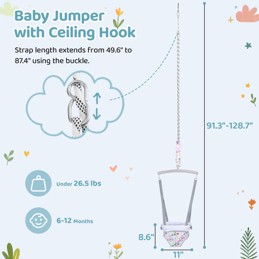 Slevoo infant jumper hanging from ceiling hook