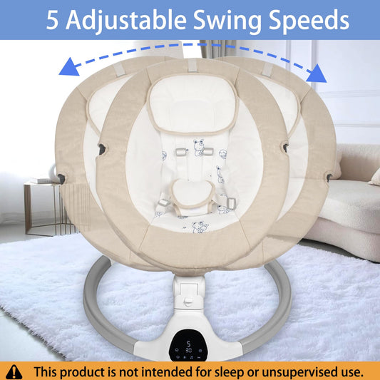 Jfovmcyg infant swing with touch screen control panel