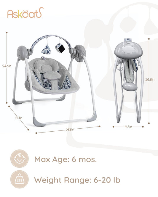 Folded AskCat baby swing for easy storage