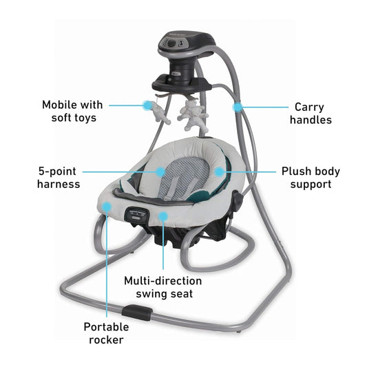 Graco DuetSoothe removable seat acting as a portable rocker