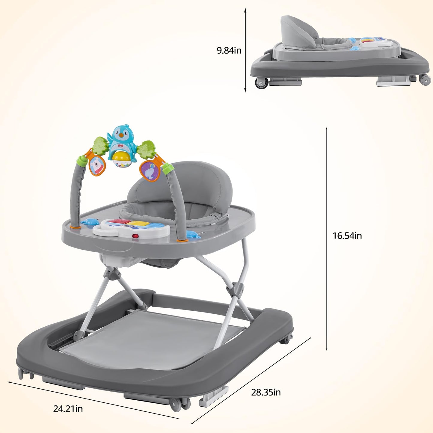 Safety base and non-slip pads of Jozhixiao baby walker
