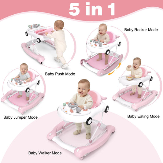 Hyes baby walker with musical steering wheel activity tray
