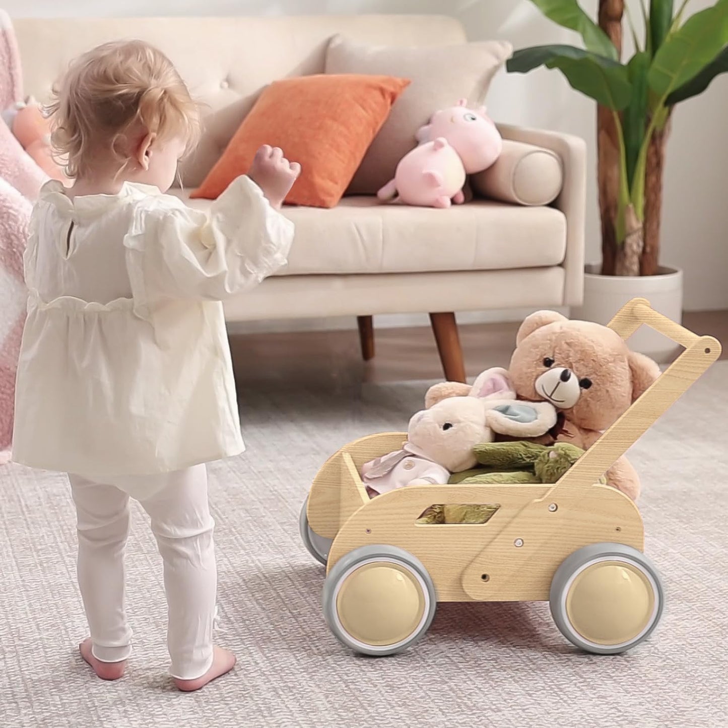 Natural wood texture of Homekol baby walker