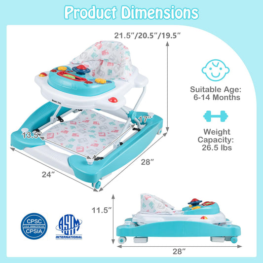 Honey Joy baby walker foldable design with music tray