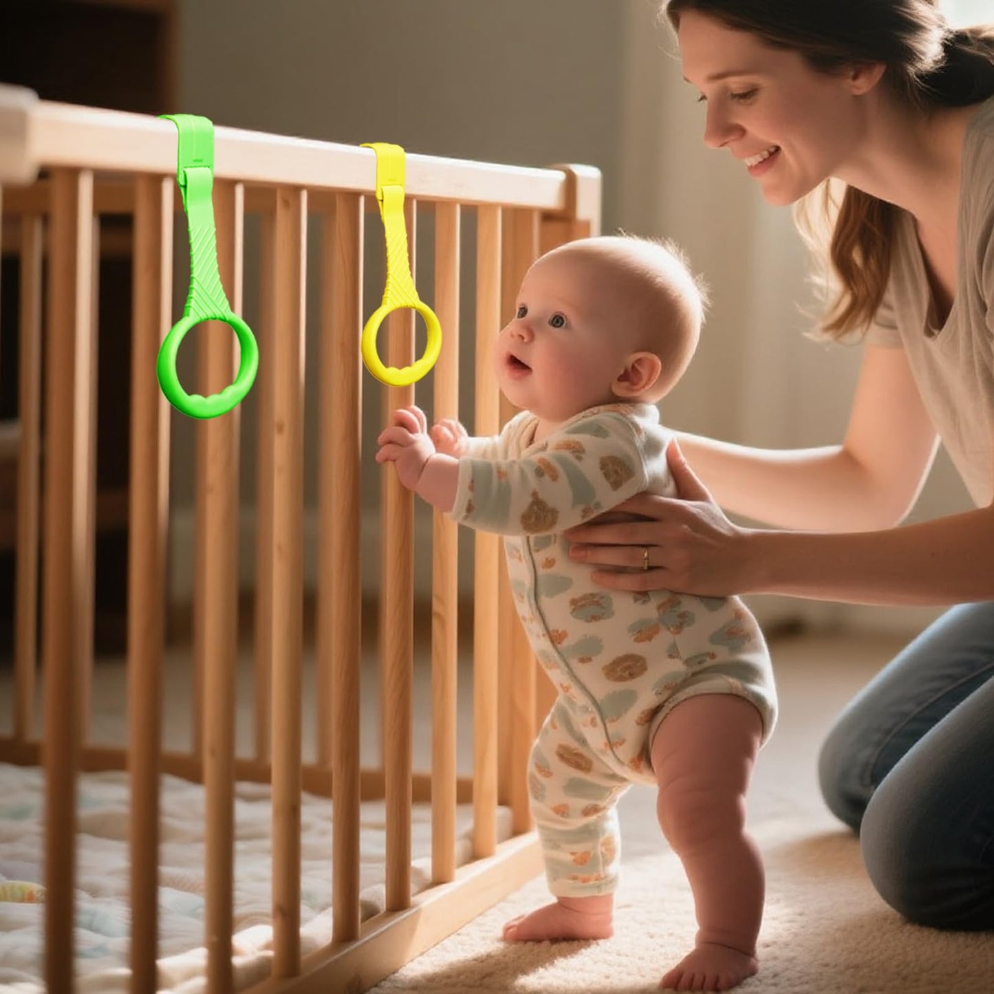 Set of 5 multicolored rings for toddler motor skill development