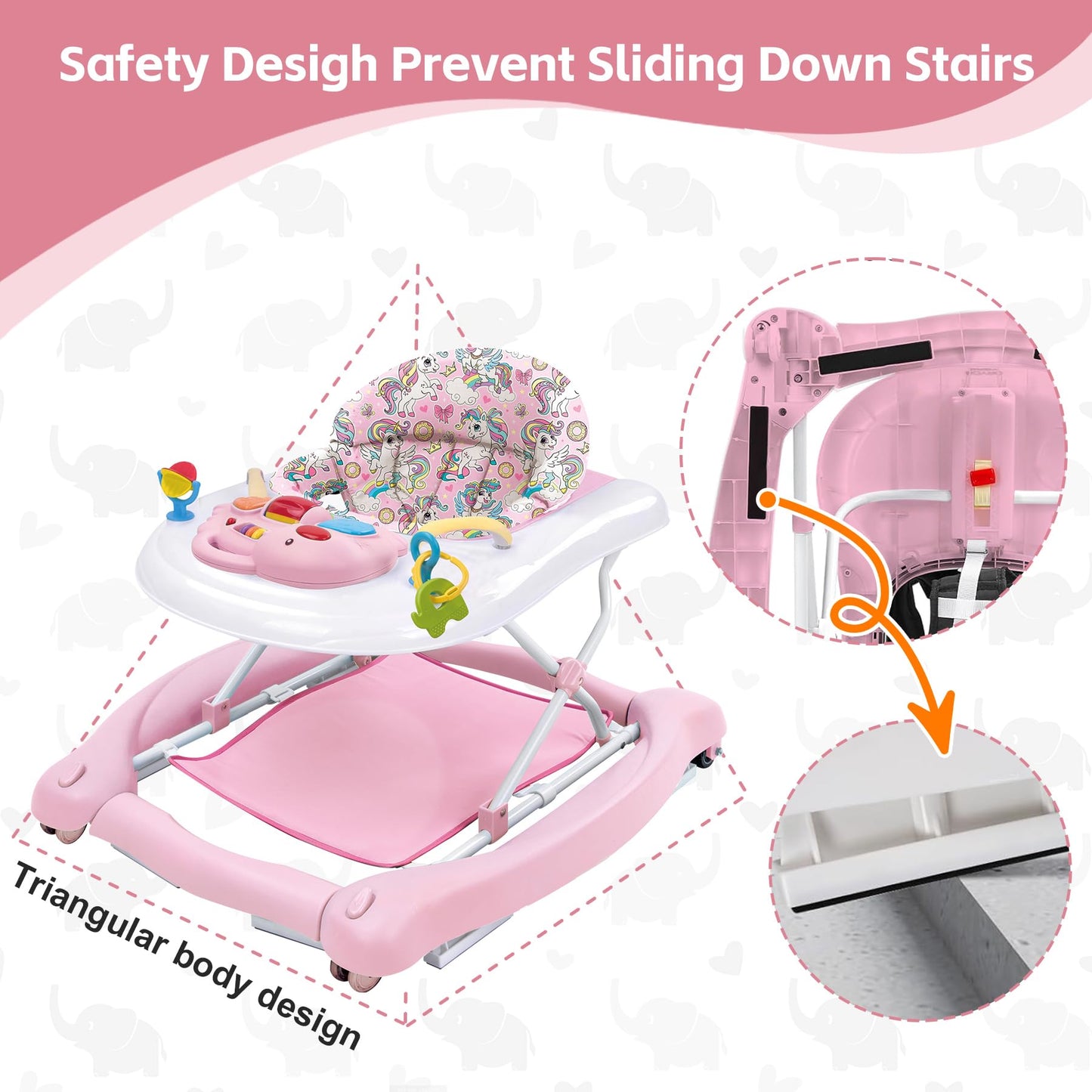 Child using Pawtong 5-in-1 walker as a push walker