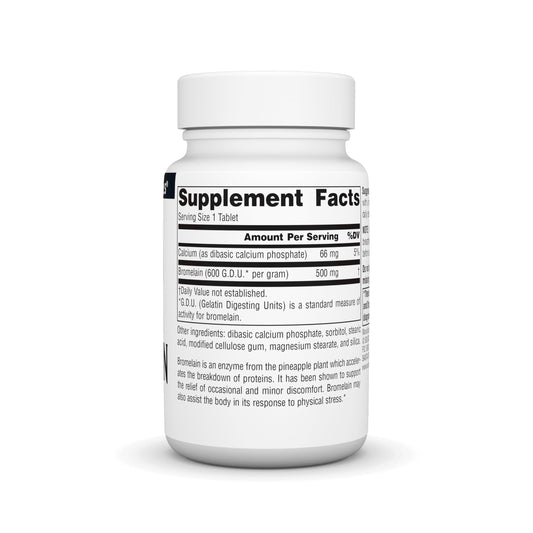 Source Naturals Bromelain 500mg supplement label details