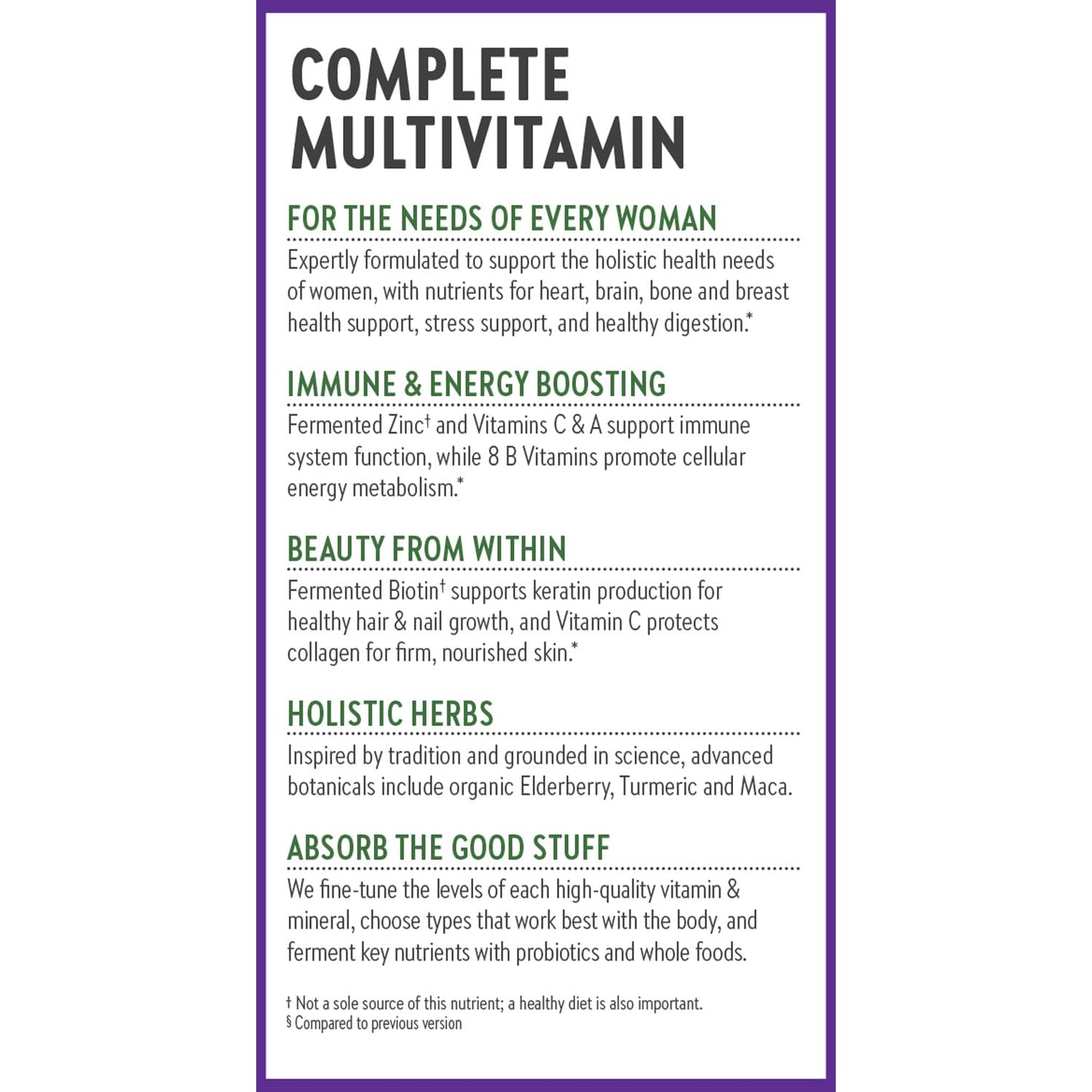 Full range perspective of the New Chapter wellness bottle showing the clean clean label information and gluten free verification