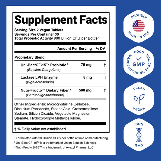 Nutrition Essentials Probiotic 900B-C supplement facts panel showing ingredients