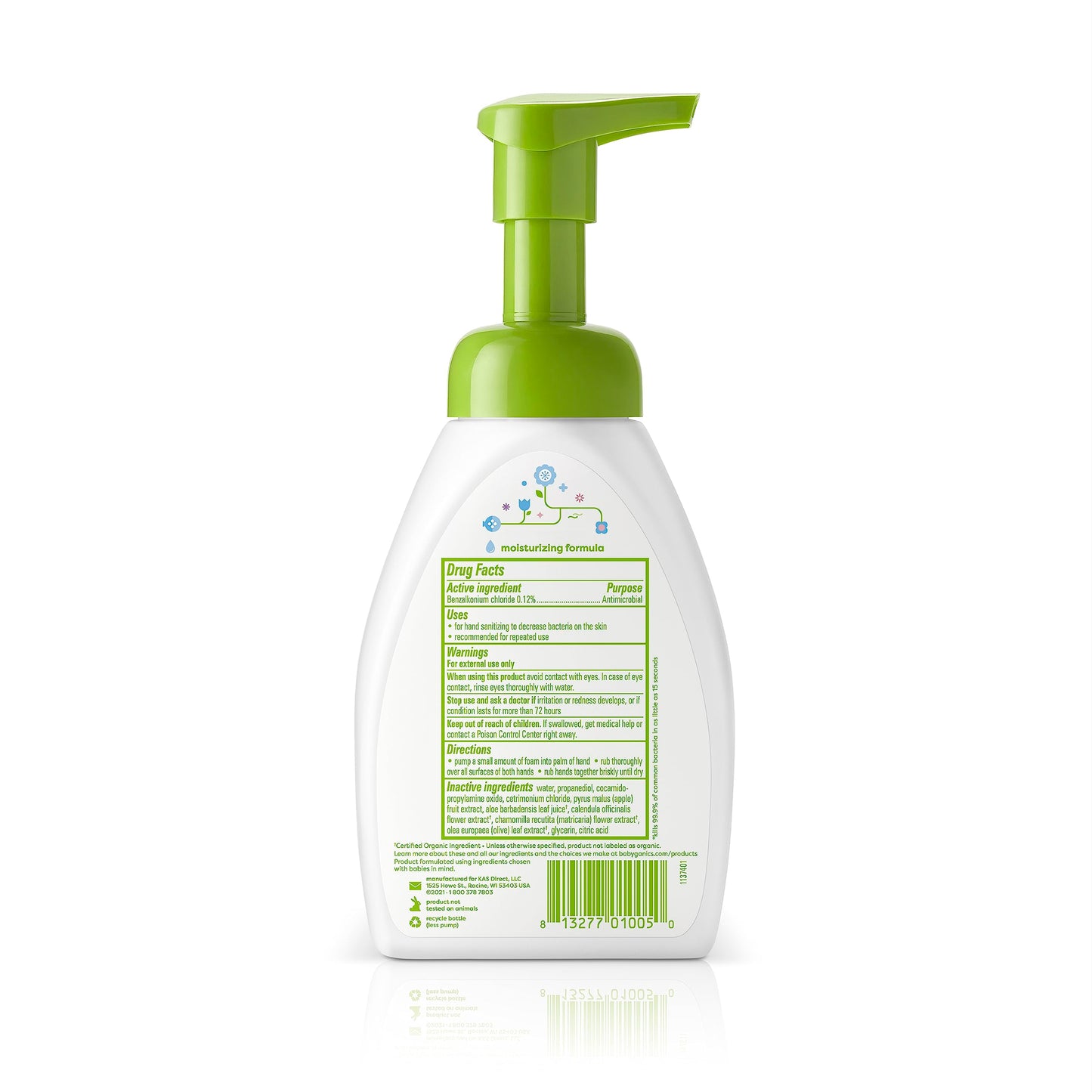 BabyGanics 8.45 fluid ounce foaming hand sanitizer bottle