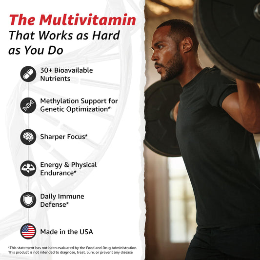 Close up shot of the supplement label detailing the activated B complex and 5-MTHF folate nutrient profile.
