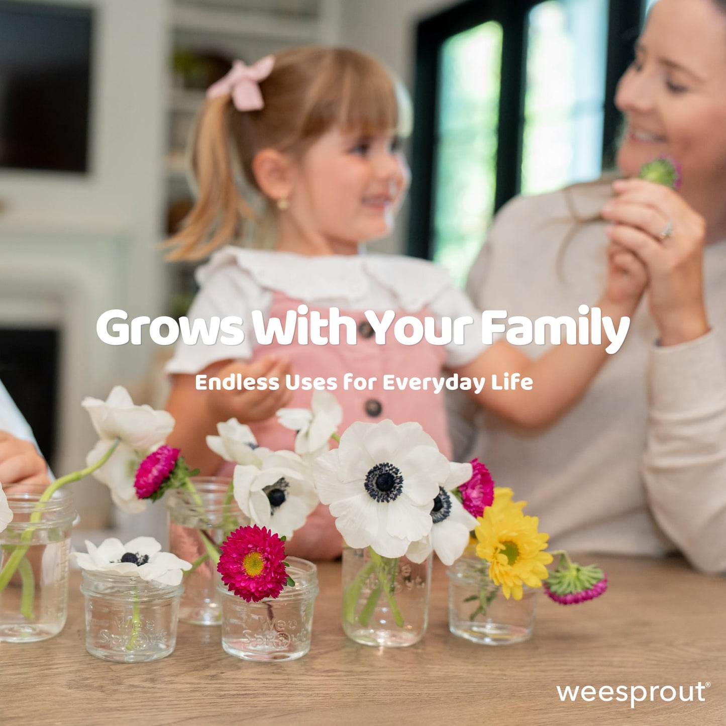 WeeSprout glass baby food jars stacked for easy organization