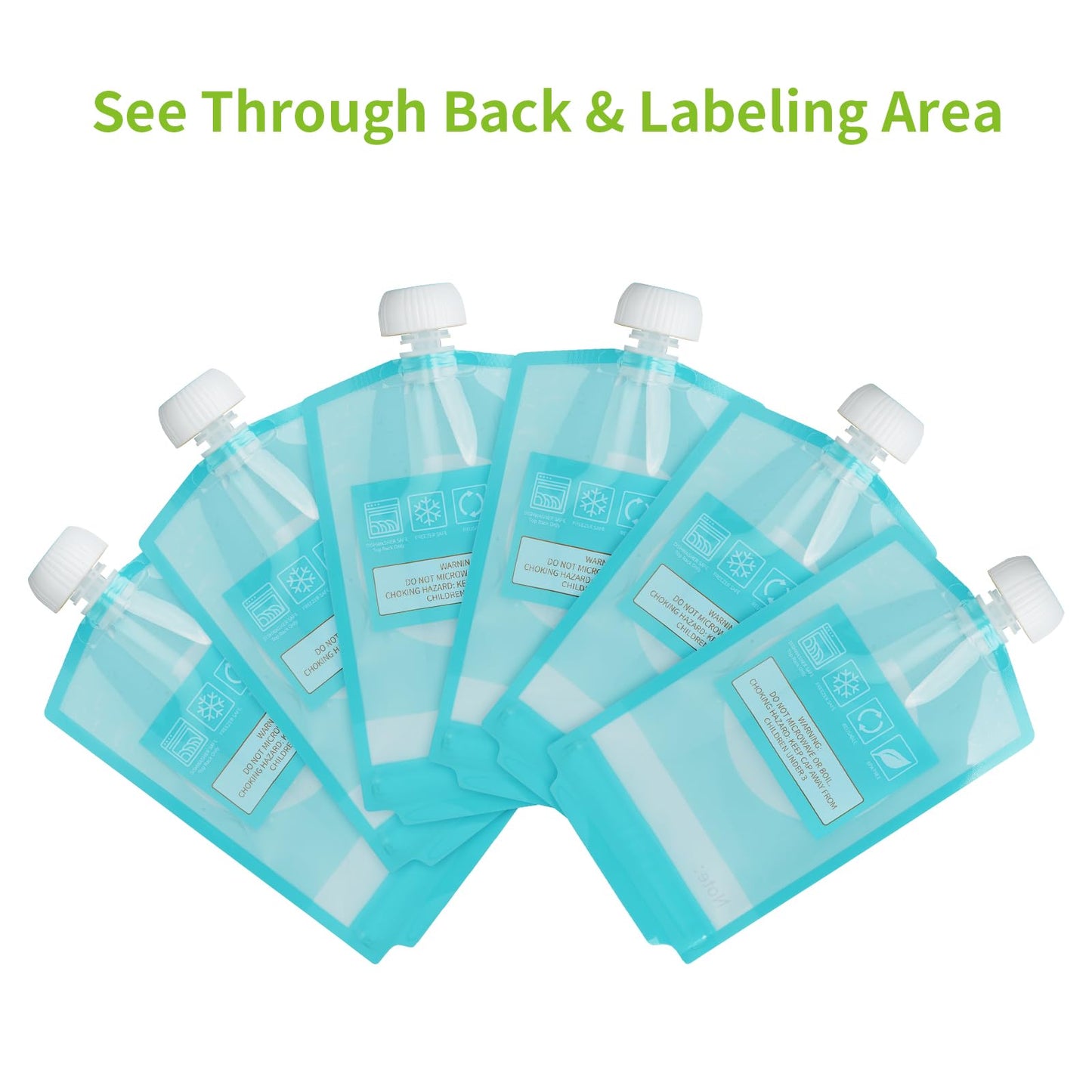 Kirecoo baby food pouches with clear labeling section