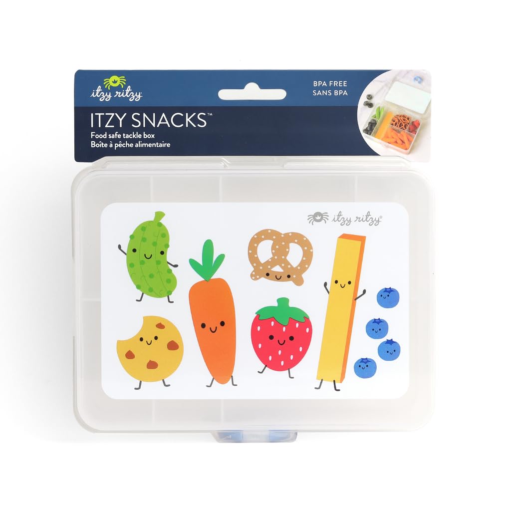 Itzy Ritzy snack box inside a travel diaper bag