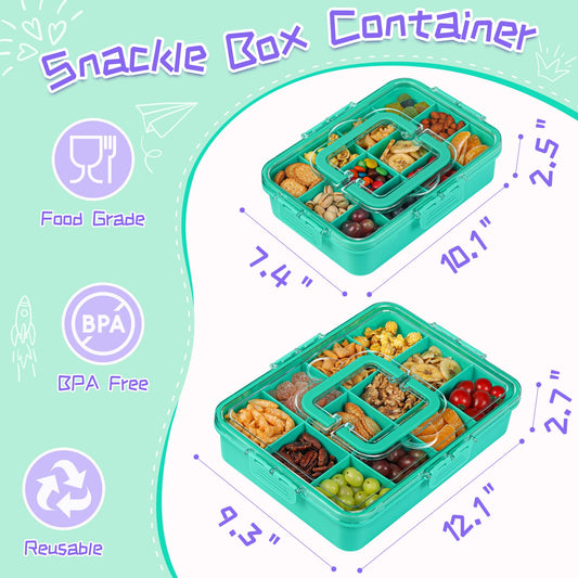 Xyptorix 12 compartment snack container with lid open